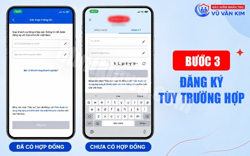 Thực hiện đăng ký Dai-ichi Connect theo đúng trường hợp