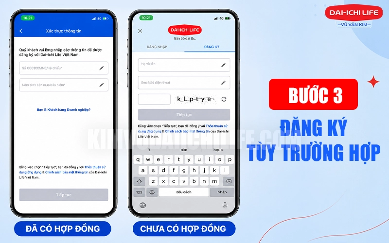 Thực hiện đăng ký Dai-ichi Connect theo đúng trường hợp
