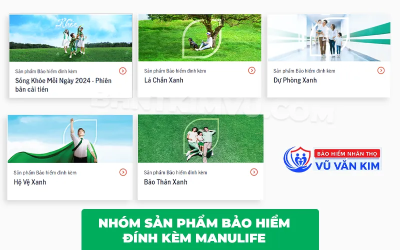 Nhóm sản phẩm Bảo hiểm đính kèm Manulife
