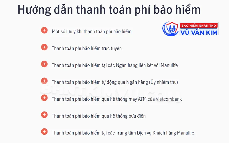 Các hình thức đóng phí bảo hiểm Manulife
